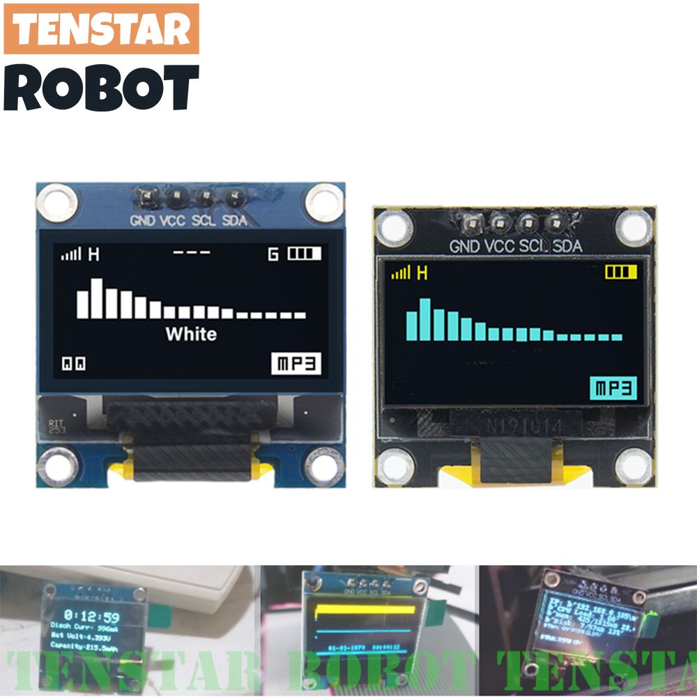 Oled Display 0.96 - TENSTAR 0.96 인치 OLED SSD1306 흰색/파란색/노란색