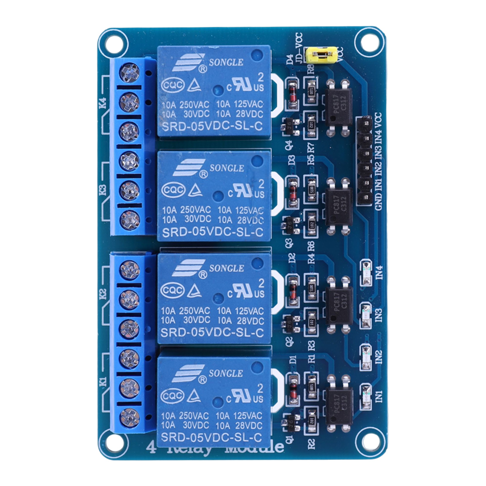 Relay Module 4 Channel - 5V 12V 4채널 릴레이 보드(광커플러 포함)