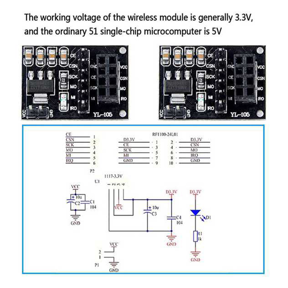 Nrf24L01 - ABAN 5Pcs NRF24L01 무선 어댑터 모듈