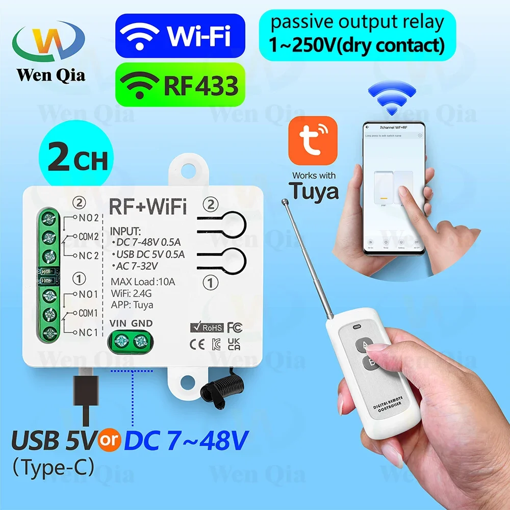 Ir Remote Module - 투야 스마트 조명 스위치, 2CH, 와이파이