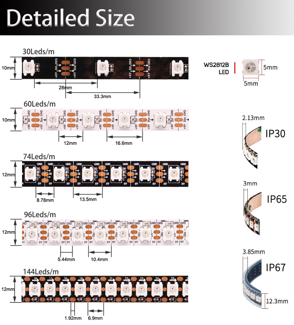 WS2811 WS2812B WS2813 WS2815 5 - Ws2812B Strip 5V 리뷰 및 가격