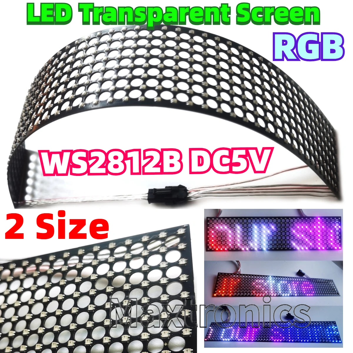 WS2812B LED 투명 스크린 풀 컬러 RGB 25 - Ws2812B 리뷰 및 가격